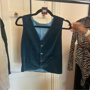 Blue velvet vest